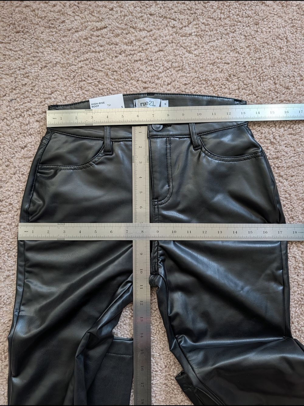 Rue21 Womens Black Faux Leather Ultimate Stretch High Rise Boot NWT Size Small - Picture 6 of 8
